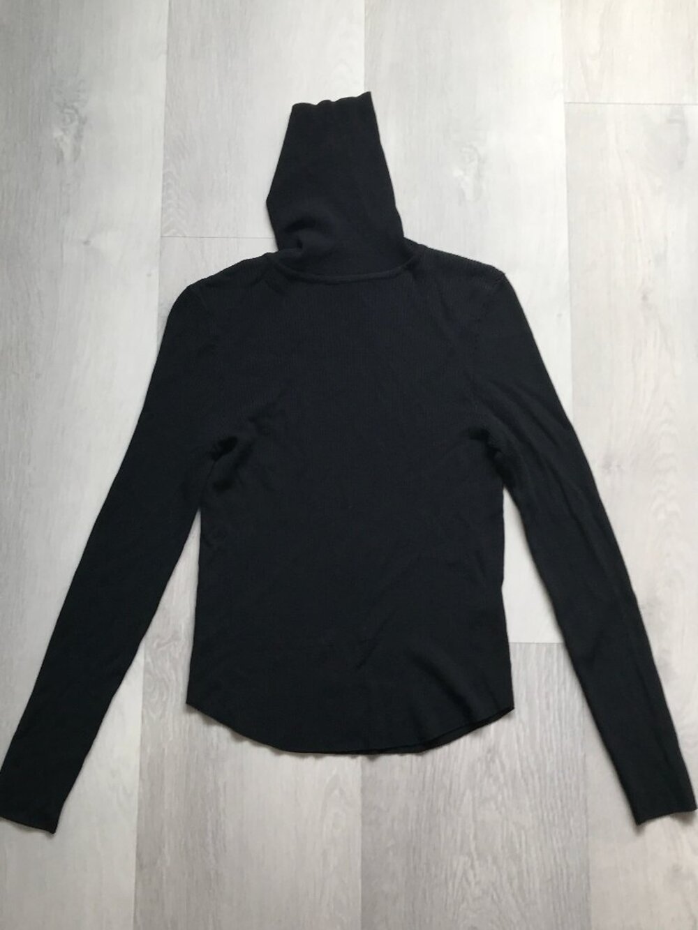 ZARA RIBBED BLACK LONG SLEEVE TURTLE NECK WOMENS SMALL